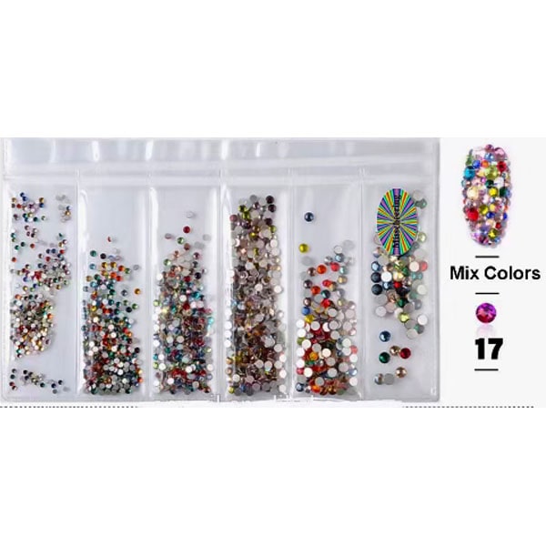 ATL- Mix Colors Crystal Rhinestone Pack (Size 3,5,7,9,11,13)