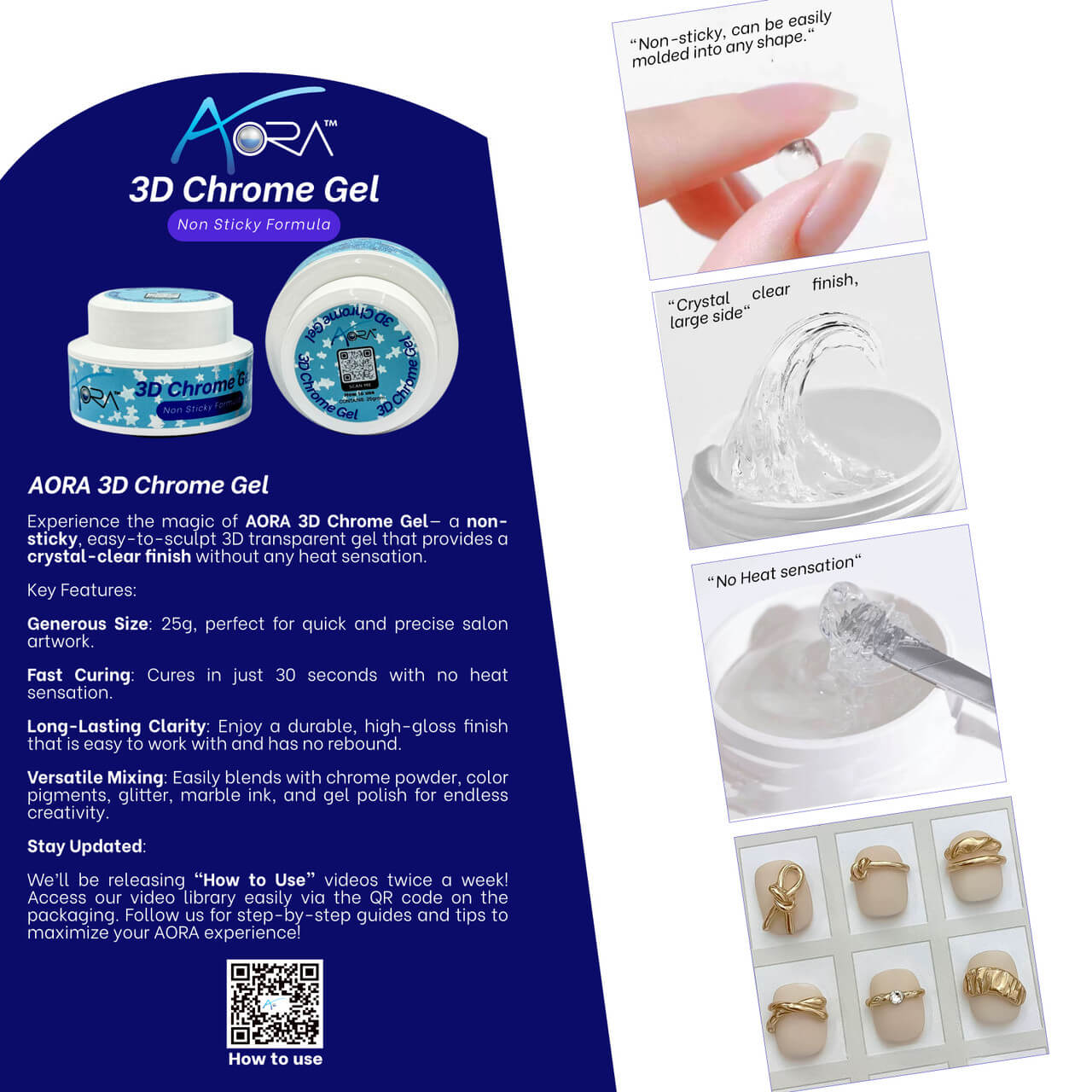 ATL- Aora 3D Chrome Gel - Non Sticky, Molding
