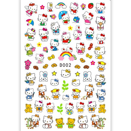 ATL- Hello Kitty (Colorful) Nail Art Stickers #3-36-2