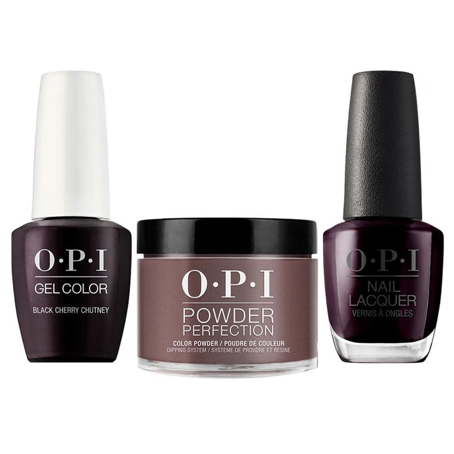 ATL- Black Cherry Chutney #I43 | OPI Trio: Gel, Polish, Dip