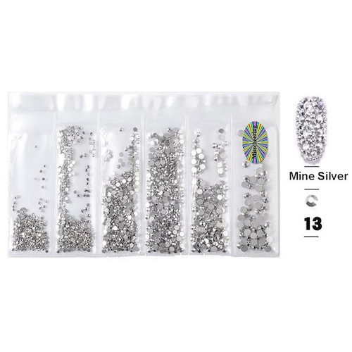 ATL- Mine Silver Rhinestone Pack (Size 3,5,7,9,11,13) 342-1