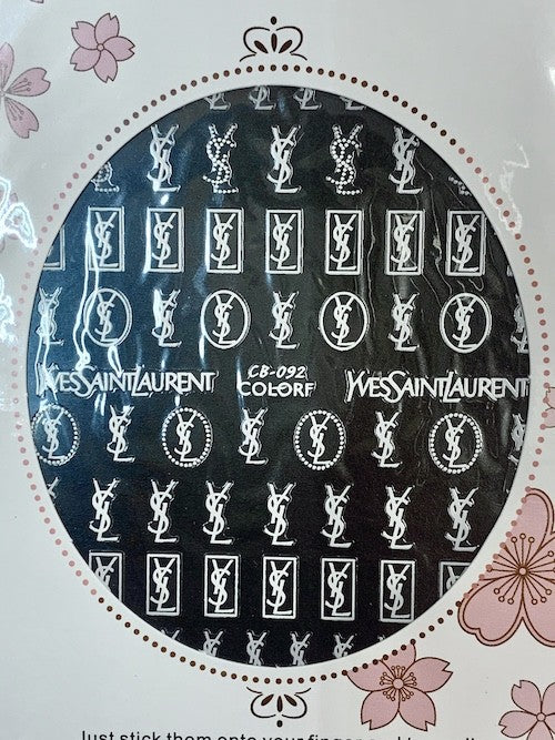 ATL- Yves Saint Laurent (White) Nail Art Stickers | #3-38-3