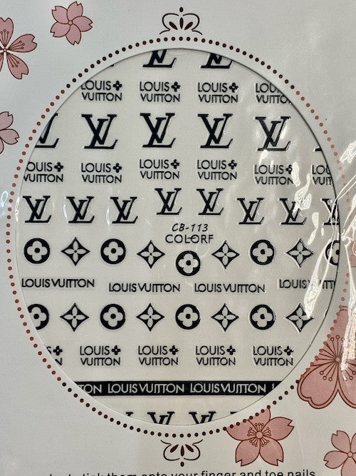 ATL- Louis Vuitton (Black) Nail Art Stickers | #3-65-2