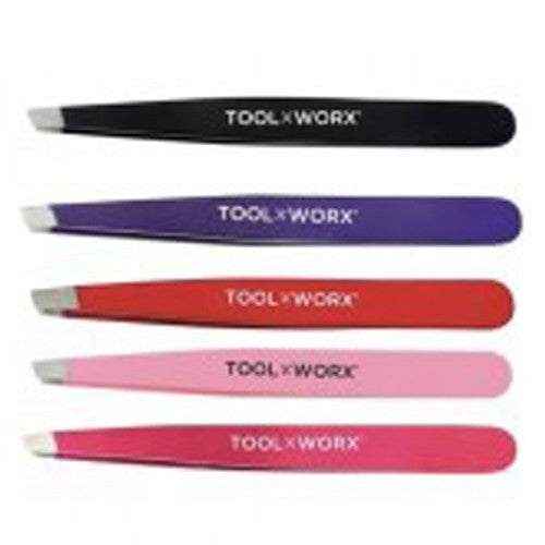 ATL- Slanted Power Grip Stainless Steel Tweezers | TOOLxWORX
