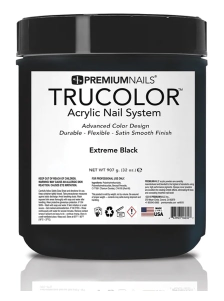ATL- Extreme Black | TruColor Nail Sculpting Acrylic Powder
