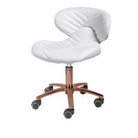 Whale Spa- Lexi Pro- Chevron Gold Edition Technician Stool 1010L