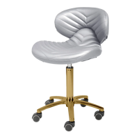 Whale Spa- Lexi Pro- Chevron Gold Edition Technician Stool 1010H
