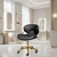 Whale Spa- Lexi Pro- Chevron Gold Edition Technician Stool 1010L