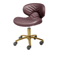 Whale Spa- Lexi Pro- Chevron Gold Edition Technician Stool 1010L