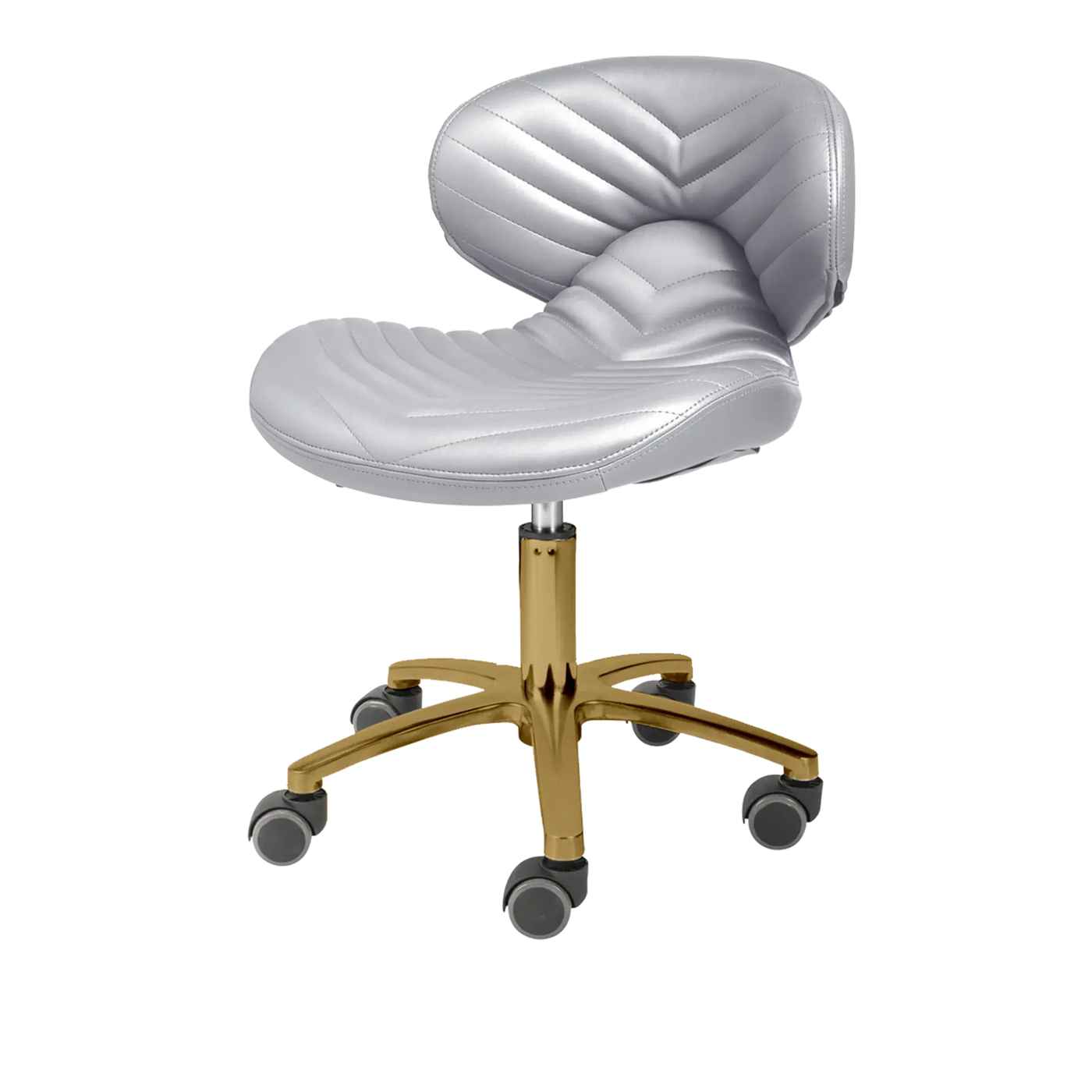 Whale Spa- Lexi Pro- Chevron Gold Edition Technician Stool 1010L