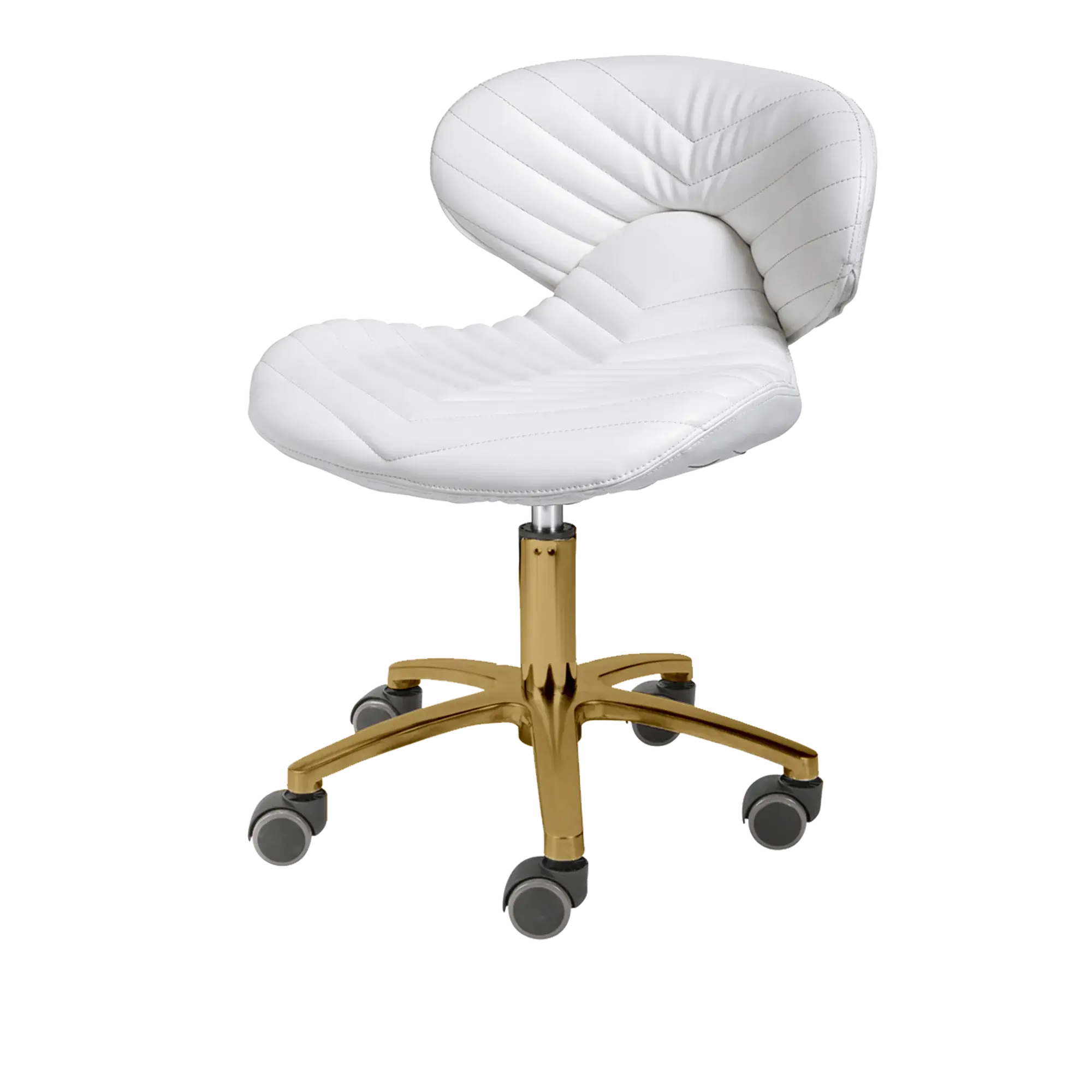 Whale Spa- Lexi Pro- Chevron Gold Edition Technician Stool 1010L