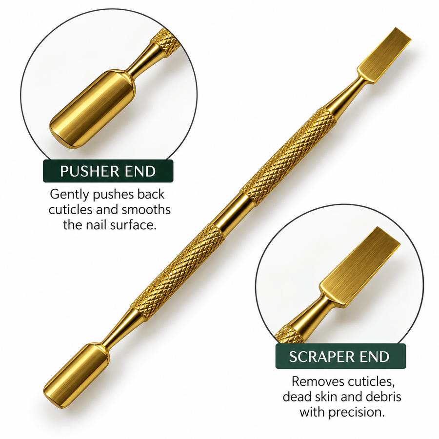ATL- Gold Cuticle Pusher & Flat Scraper