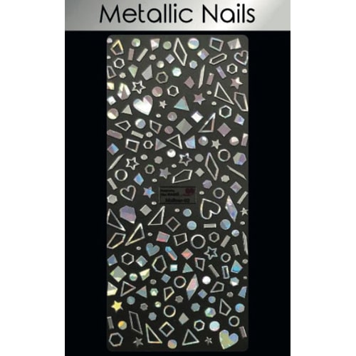 ATL- Silver Holographic Metallic (#2) Nail Art Stickers