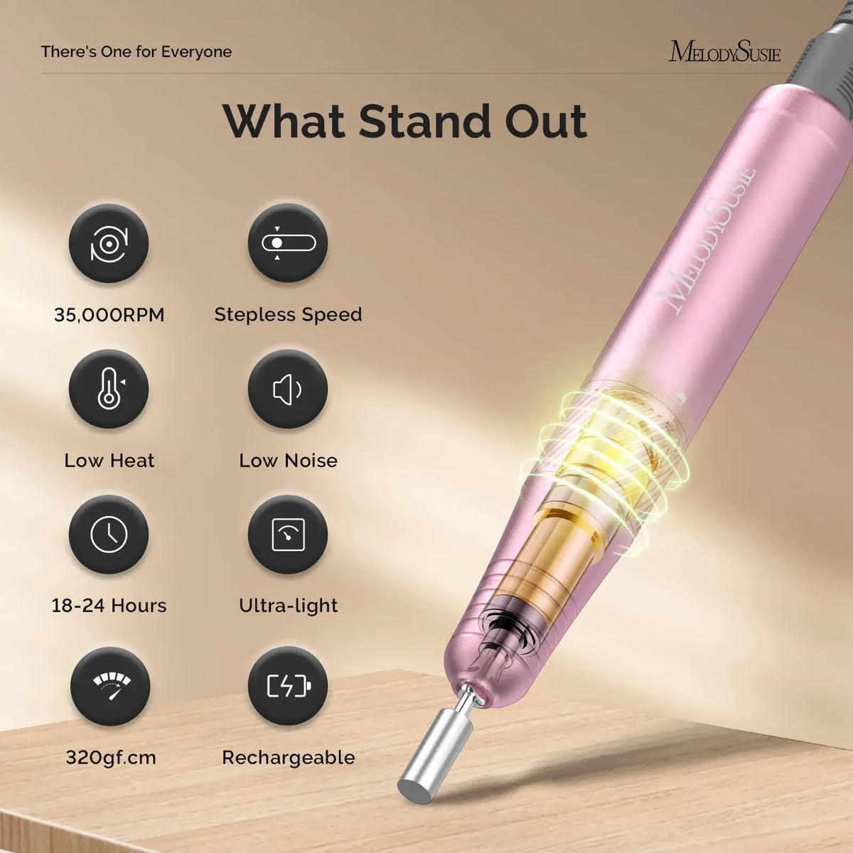 ATL- Clip-On Advanced Rechargeable 2in1 Nail Drill with Tilted Display Design