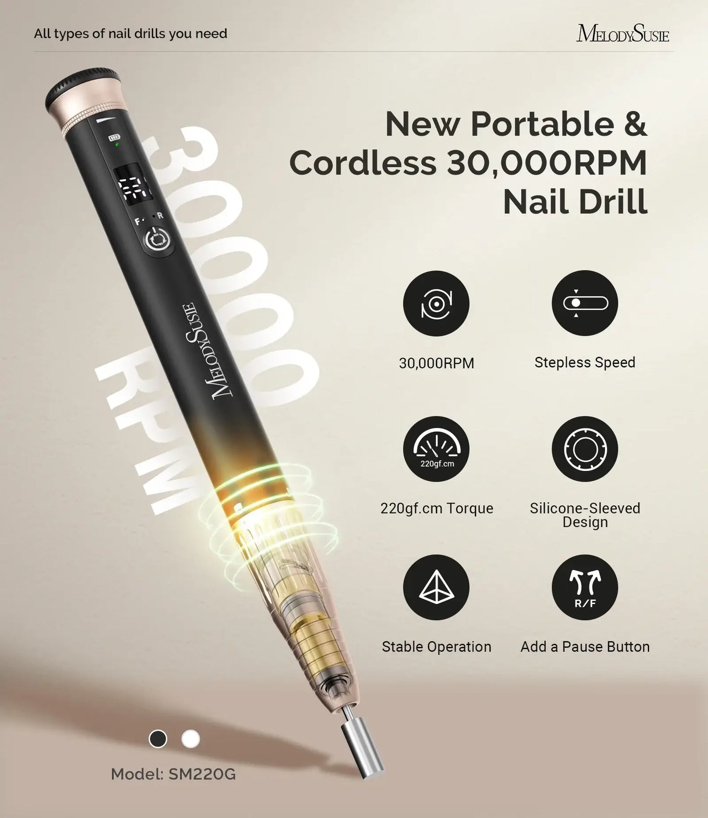 ATL- Pen-Shaped Rechargeable Nail Drill