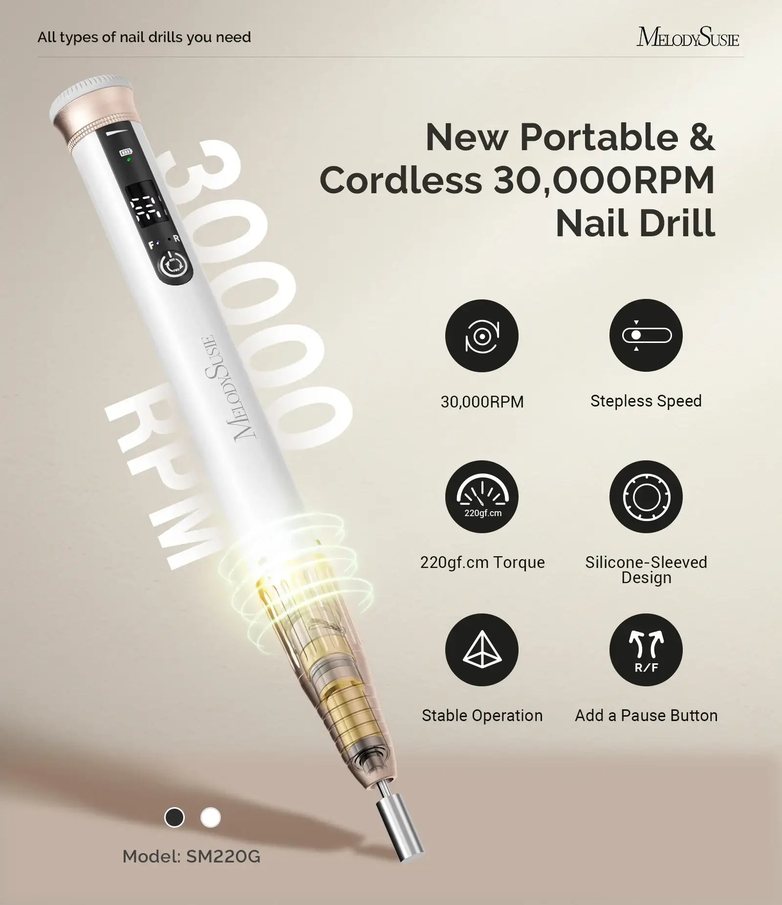 ATL- Pen-Shaped Rechargeable Nail Drill