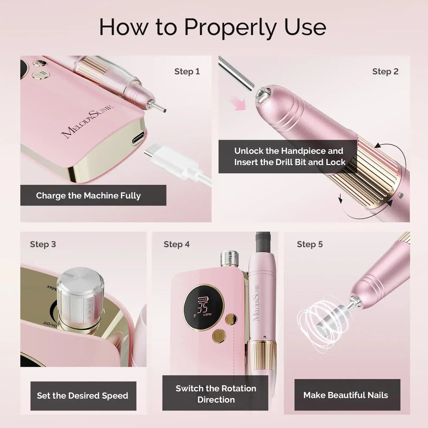 ATL- Clip-On Advanced Rechargeable Nail Drill