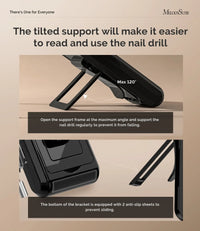 ATL- Clip-On Professional Rechargeable 2-in-1 Nail Drill with Built-In Stand