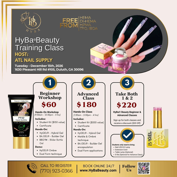 HyBa Beauty Training Class | Tuesday - December 15th, 2026 | Duluth, GA - ATL Nail Supply