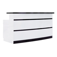 Whale Spa- Lux BW Stripes Reception Desk (light curved)