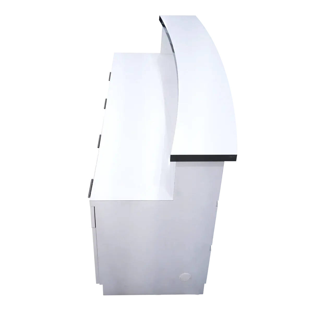 Whale Spa- Lux BW Stripes Reception Desk (light curved)