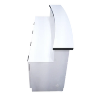 Whale Spa- Lux BW Stripes Reception Desk (light curved)