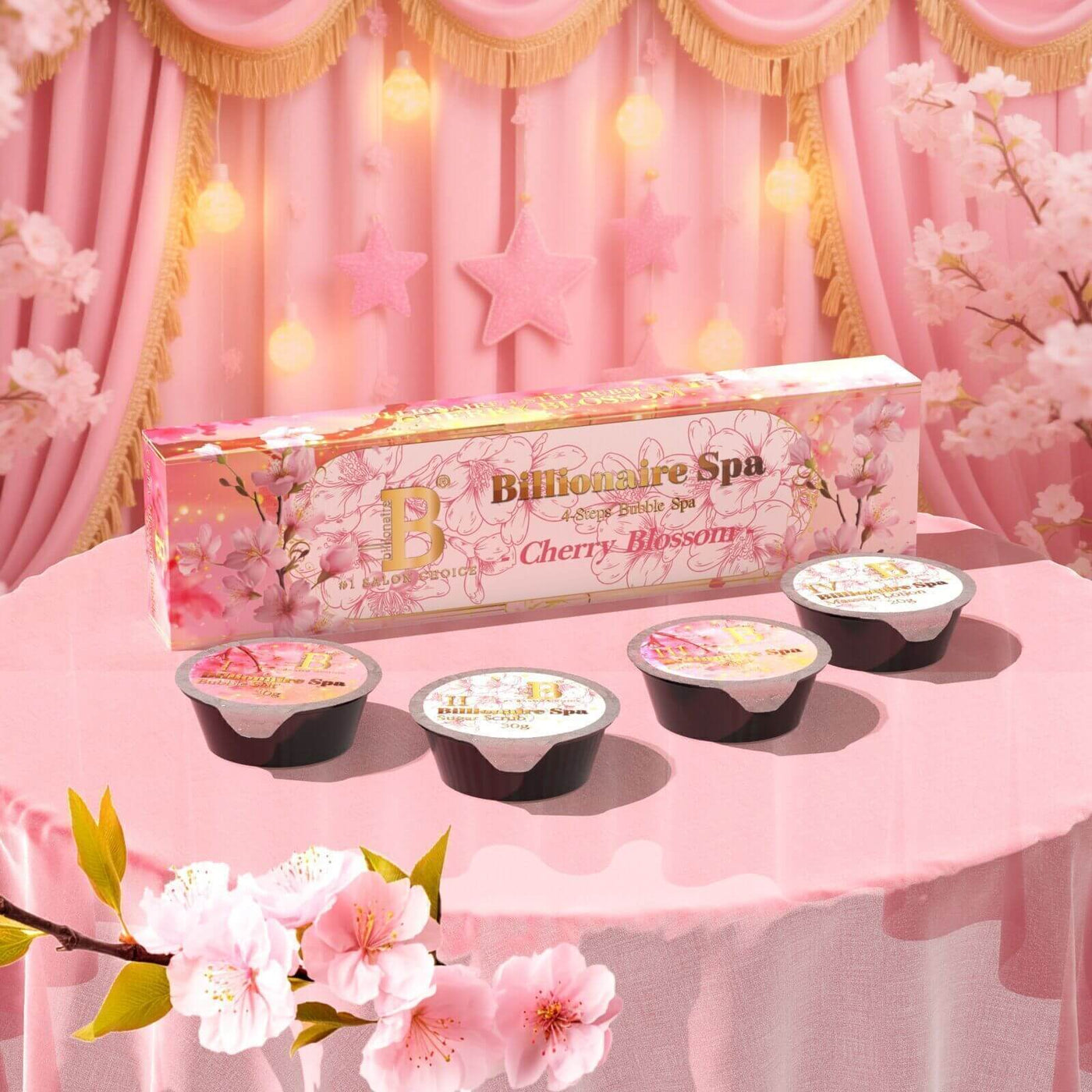ATL - Cherry Blossom - Billionaire Bubble Spa Deluxe Pedicure Kit 4 Steps