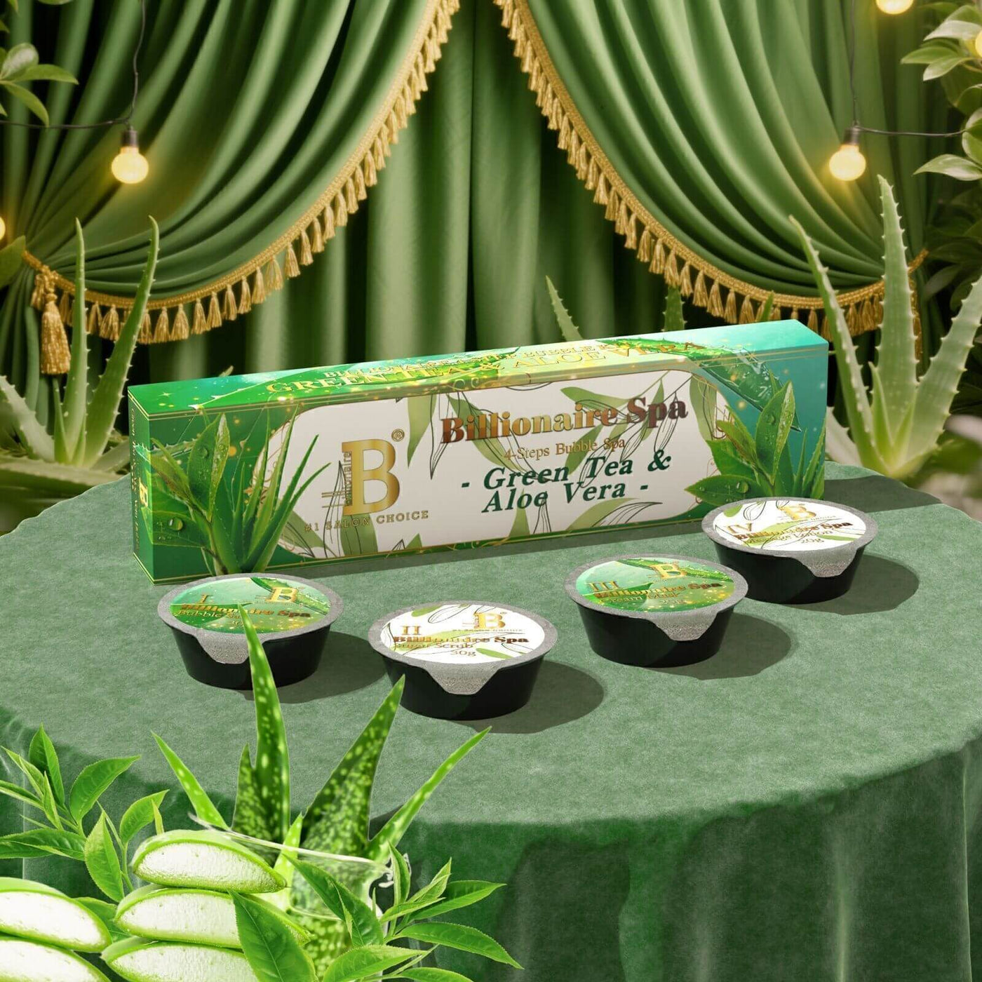 ATL - Green Tea & Aloe - Billionaire Bubble Spa Deluxe Pedicure Kit 4 Steps