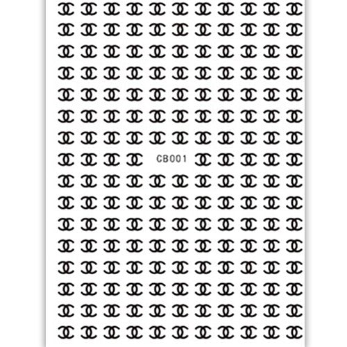 ATL- Nail Art Stickers (CB-001-Chanel-Black) 3-66-1