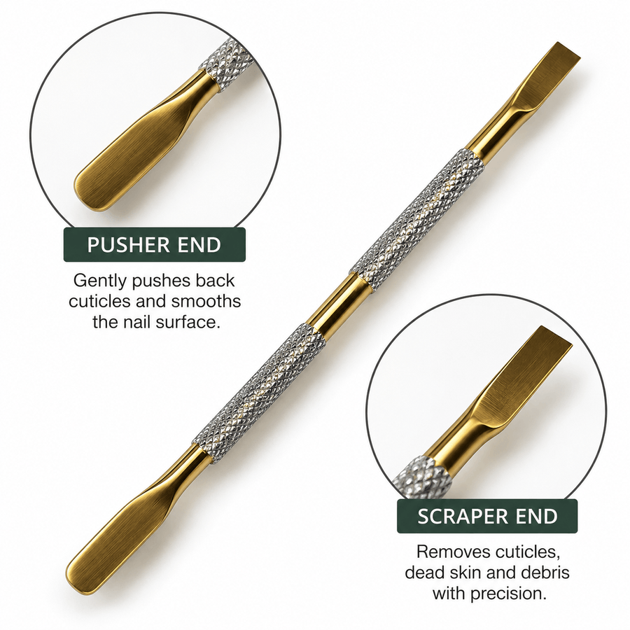 ATL- Gold Cuticle Pusher & Flat Scraper