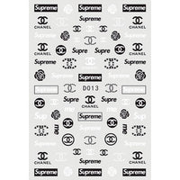 ATL- Supreme & Chanel (Black, White) Nail Art Stickers 3-7-1