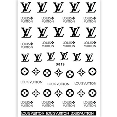 ATL- Louis Vuitton (Black) Nail Art Stickers #3-9-3