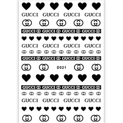 ATL- Gucci (Black) Nail Art Stickers 3-16-2