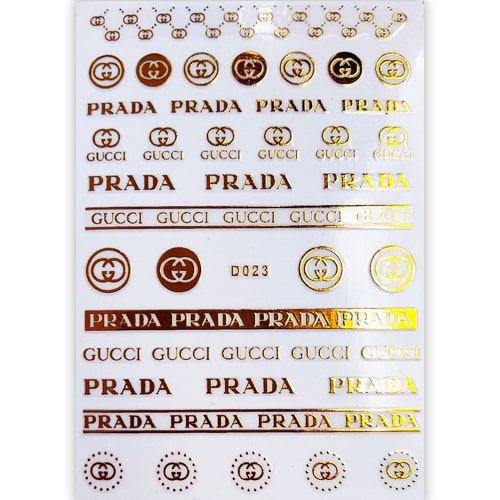 ATL- Gucci & Prada (Gold) Nail Art Stickers 3-28-2