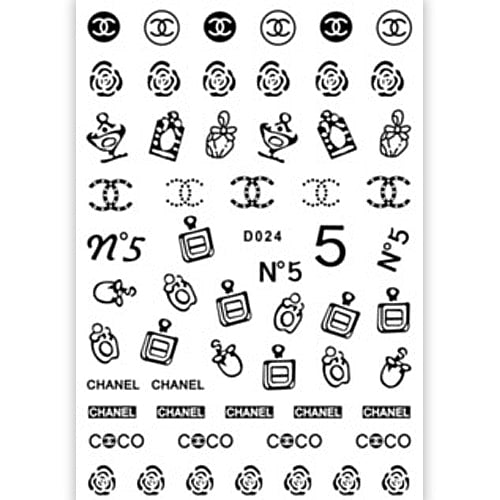 ATL- Chanel (Black) Nail Art Stickers 3-7-3