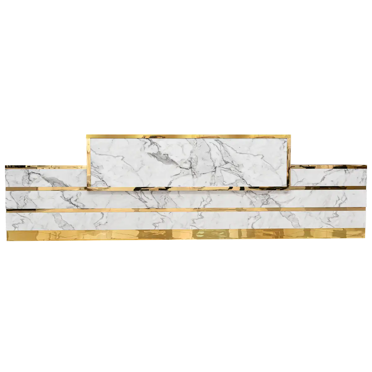 Whale Spa- Gold & Marble Reception Desk (straight)