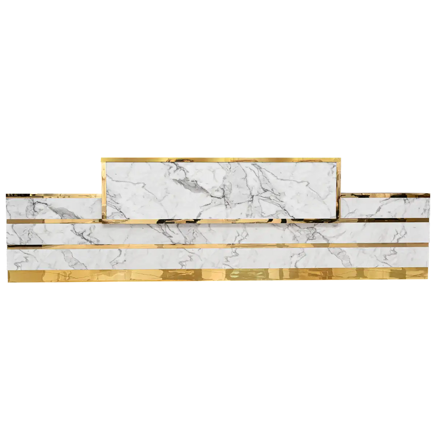 Whale Spa- Gold & Marble Reception Desk (straight)