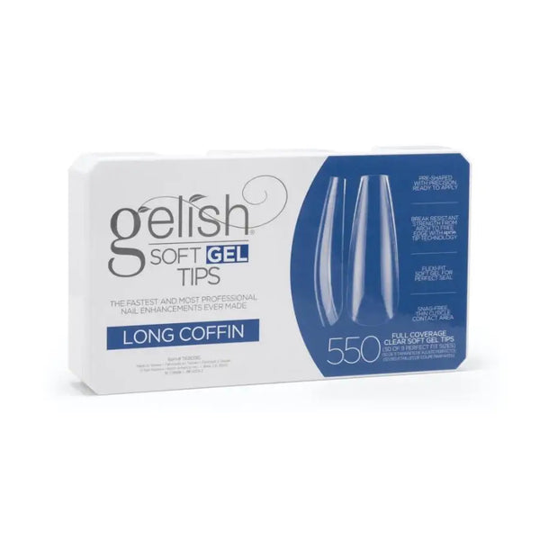ATL- Gelish Soft Gel Tips - Long Coffin