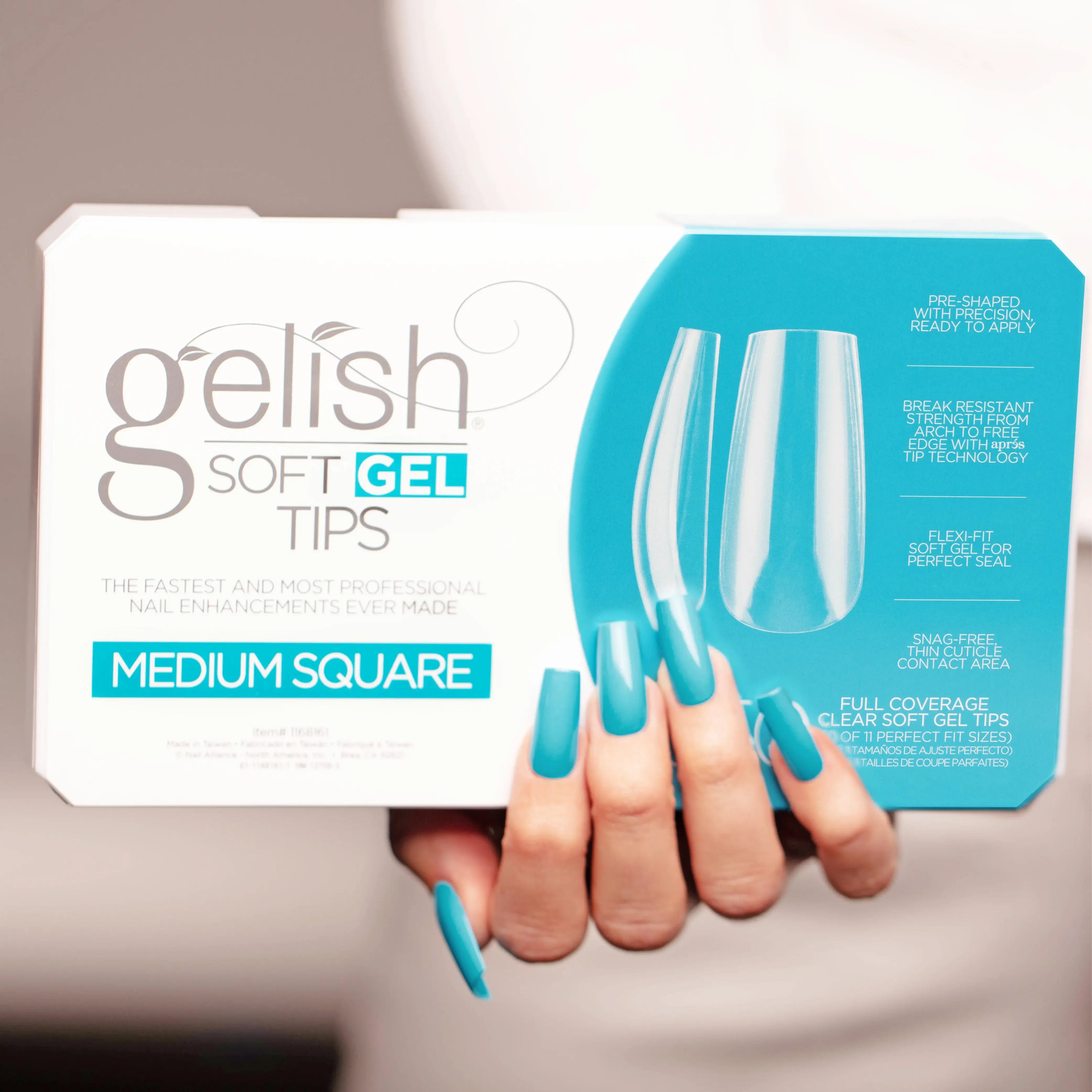 ATL- Gelish Soft Gel Tips - Medium Square