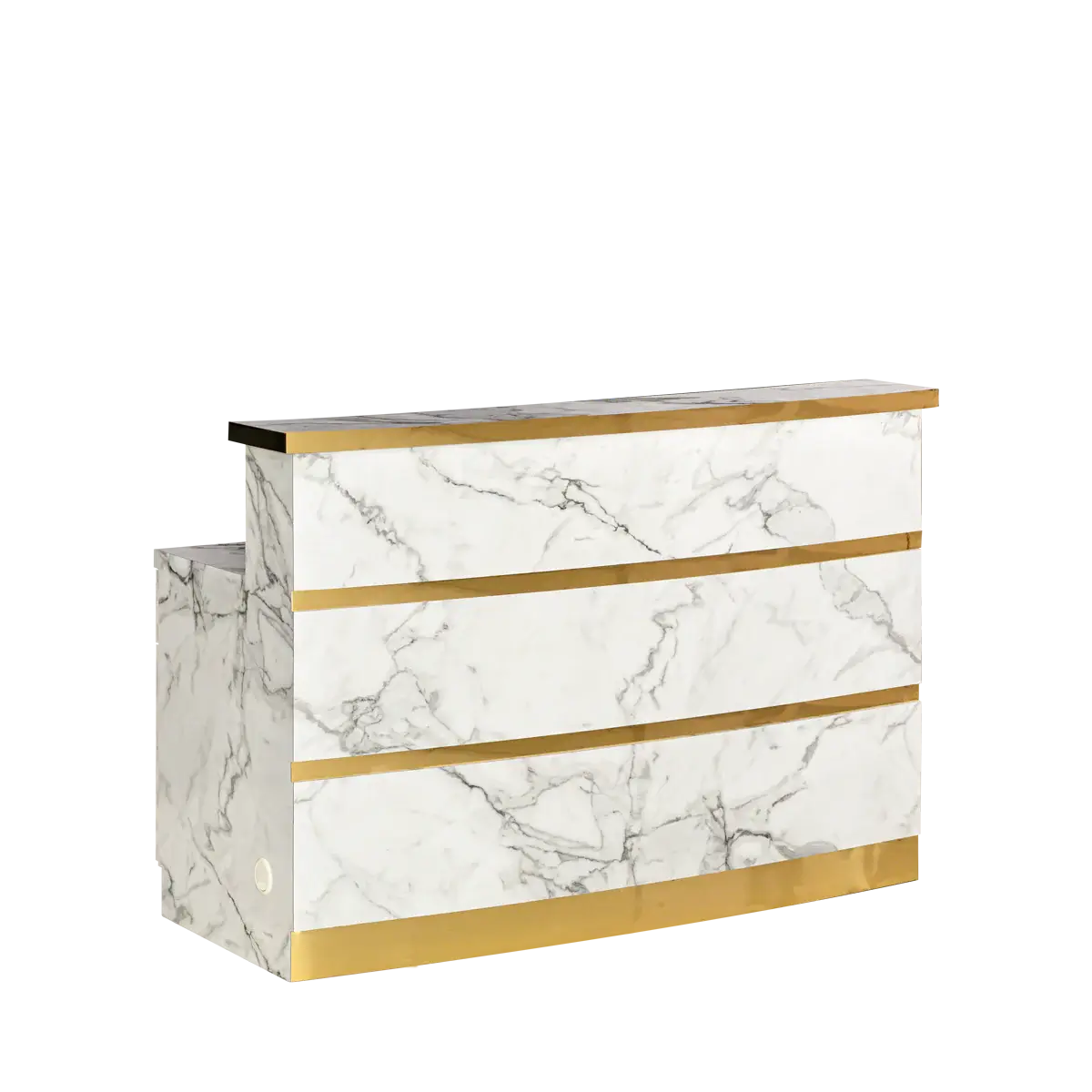 Whale Spa- Gold & Marble Reception Desk (LIGHT CURVED)
