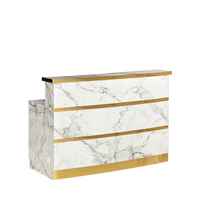 Whale Spa- Gold & Marble Reception Desk (LIGHT CURVED)