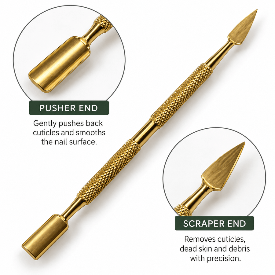 ATL- Gold Cuticle Pusher & Scraper