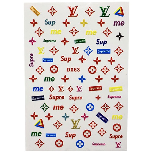 ATL- Supreme + Louis Vuitton Nail Art Stickers 3-10-1