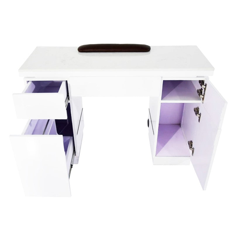 ARMANI NAIL TABLE WITH LED HOLE - WHITE
