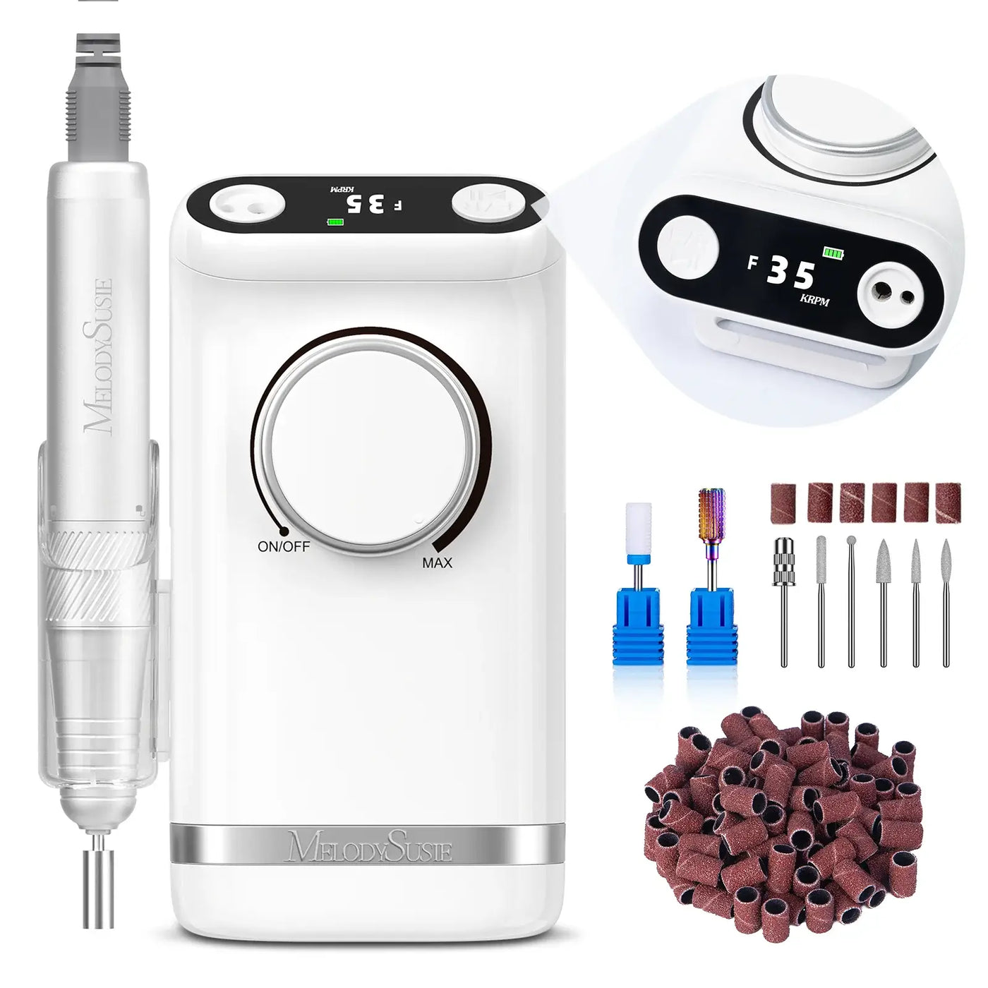 ATL- Clip-On Advanced Rechargeable 2in1 Nail Drill with Tilted Display Design