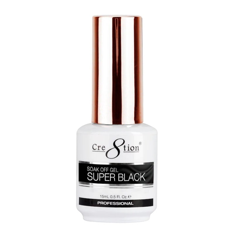 ATL- Cre8tion Soak Off Gel - Super Black (0.5oz)