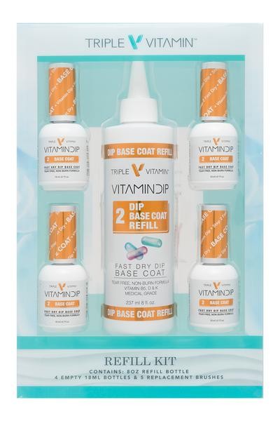 ATL- Step 2: Base Coat Refill Kit | Vitamin Dip Liquid