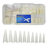 ATL- Stiletto Natural Tip Set (Size #0-10)