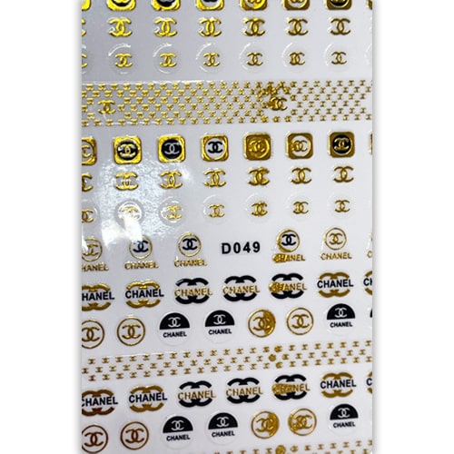 ATL- Chanel (Black, Gold) Nail Art Stickers 3-59-1