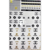 ATL- Chanel (Black, Gold) Nail Art Stickers 3-43-2